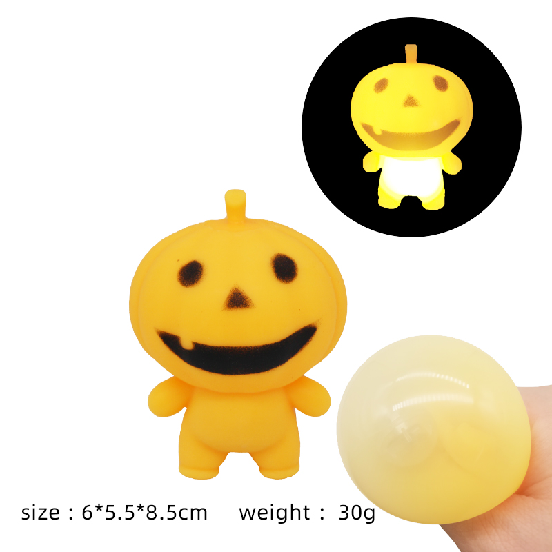 TPR Squeeze Glowing Pumpkin Man Light up Toys